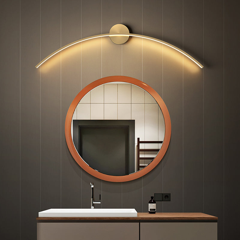 Luce da parete a specchio lineare in metallo moderno lampada a parete singola a parete in ottone