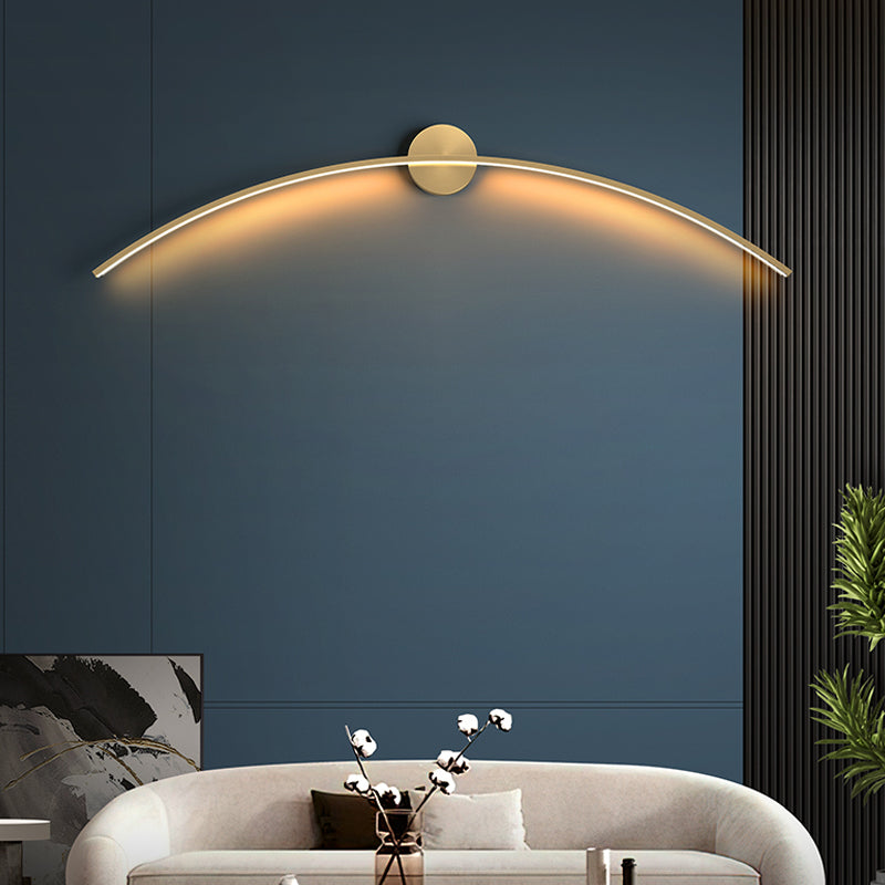 Luce da parete a specchio lineare in metallo moderno lampada a parete singola a parete in ottone