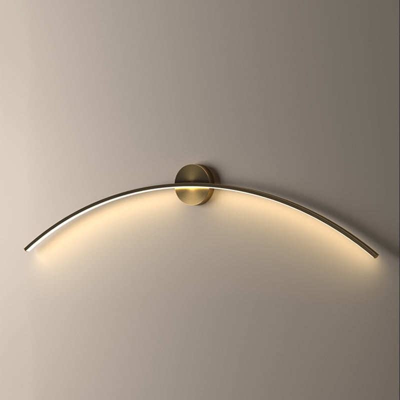 Luce da parete a specchio lineare in metallo moderno lampada a parete singola a parete in ottone