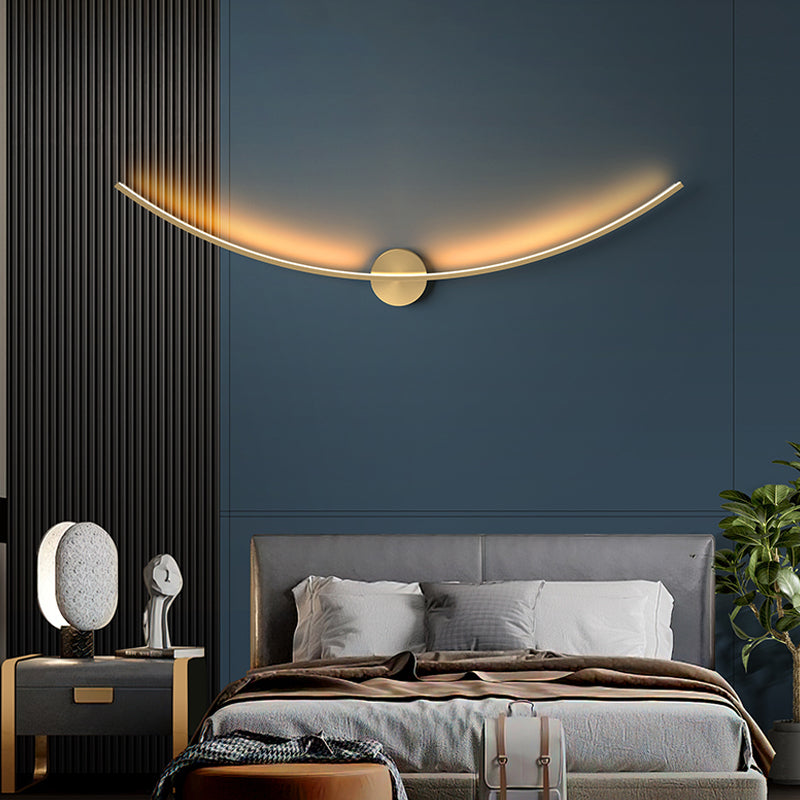 Luce da parete a specchio lineare in metallo moderno lampada a parete singola a parete in ottone