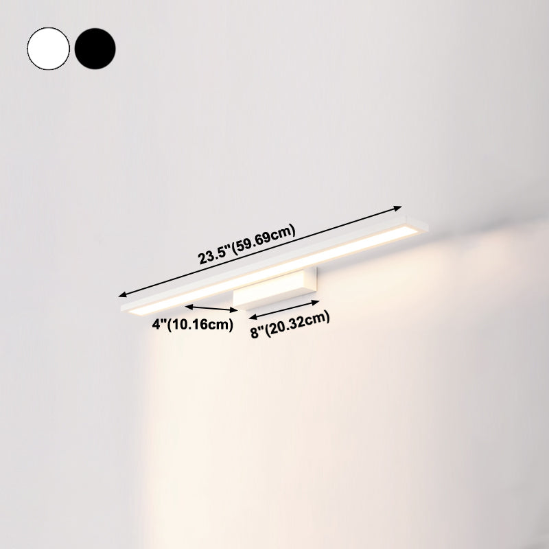 Murale linéaire en métal Lumière Miroir Miroir à 1 lumière moderne luminaire monté