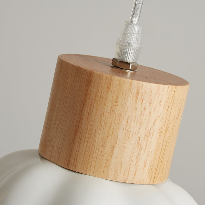 Lampada sospesa florida in legno in stile creativo moderno vetro a 3 luci a ciondolo a 3 luci per sala da pranzo