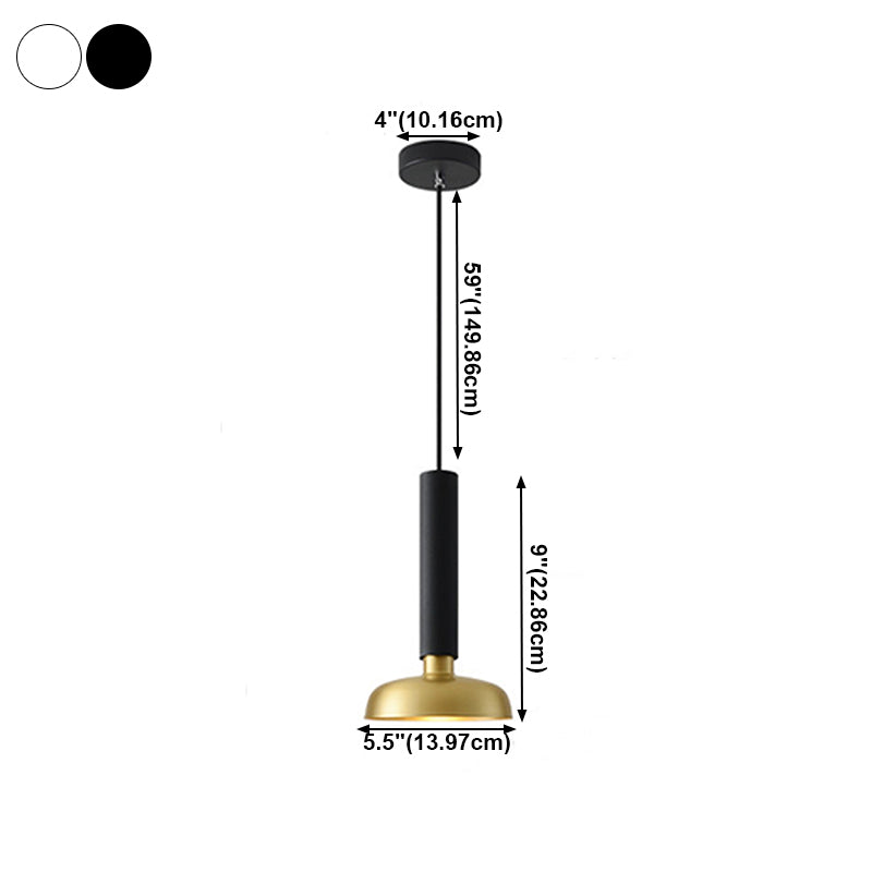 Metal Pot Cover Shade Hanging Lights Modern Style 1 Head Hanging Mount Fixture for Dining Room