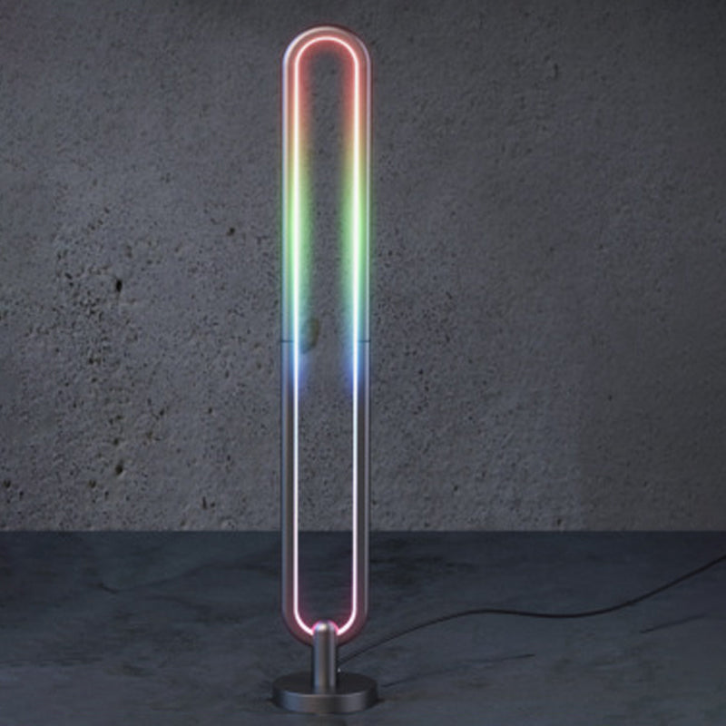 1 lampadaire de forme ovale léger les lampes standard en métal contemporain en noir