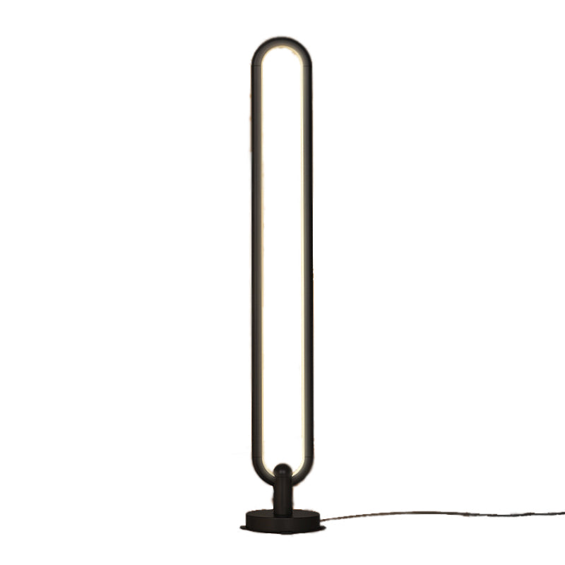 1 lampadaire de forme ovale léger les lampes standard en métal contemporain en noir