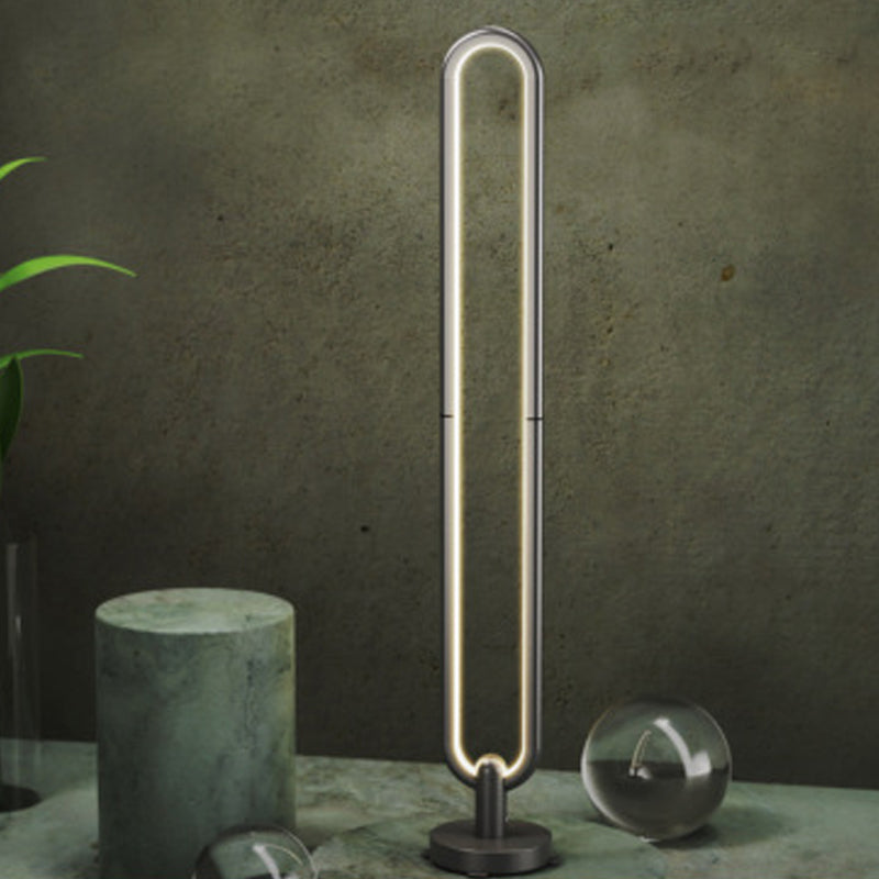 1 lampadaire de forme ovale léger les lampes standard en métal contemporain en noir