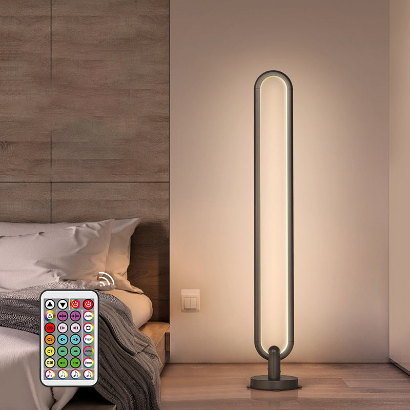 1 lampadaire de forme ovale léger les lampes standard en métal contemporain en noir