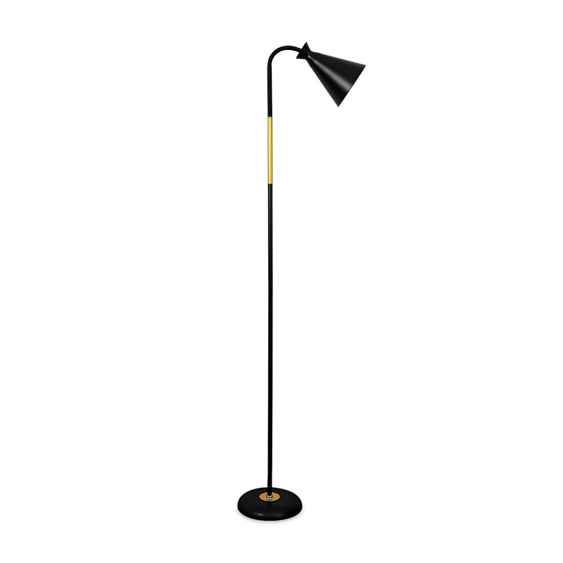 1 Light Cone-Shaped Floor Lamp Contemporary Metal Standard Lamps for Living Room