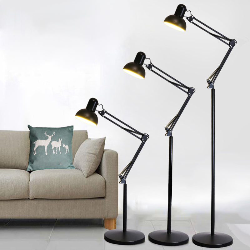 1 Light Bowl-Shaped Floor Lamp Contemporary Metal Standard Lamps for Living Room