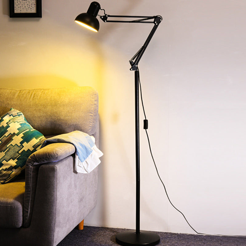 1 Light Bowl-Shaped Floor Lamp Contemporary Metal Standard Lamps for Living Room