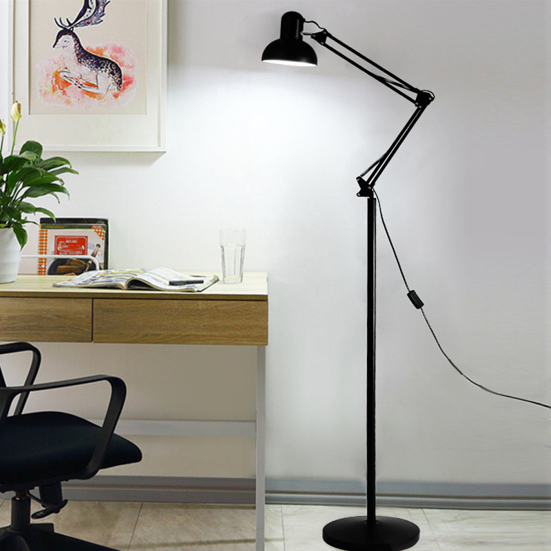 1 Light Bowl-Shaped Floor Lamp Contemporary Metal Standard Lamps for Living Room