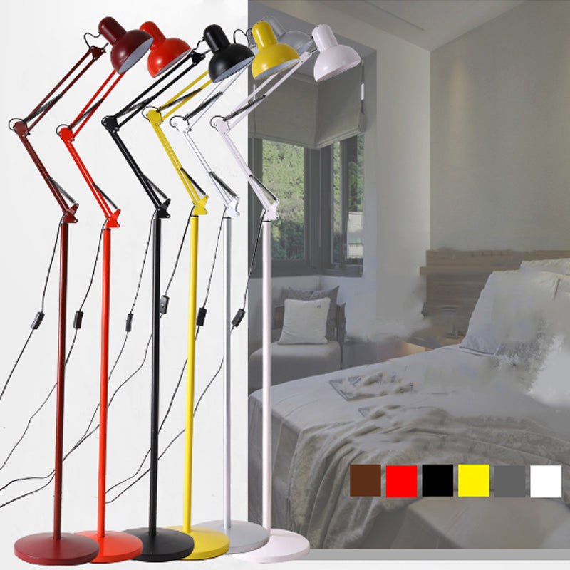 1 Light Bowl-Shaped Floor Lamp Contemporary Metal Standard Lamps for Living Room