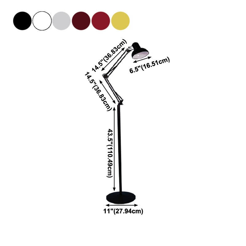 1 Light Bowl-Shaped Floor Lamp Contemporary Metal Standard Lamps for Living Room