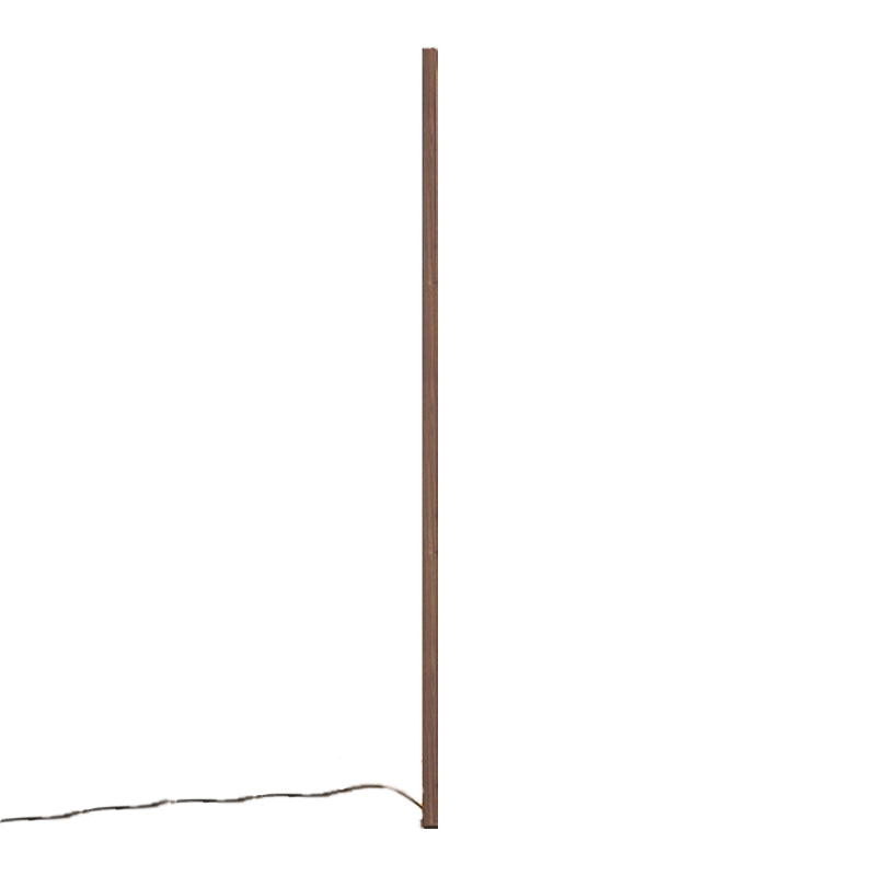 1 Light Linear Floor Lamp Contemporary Wood Standard Lamps for Bedroom