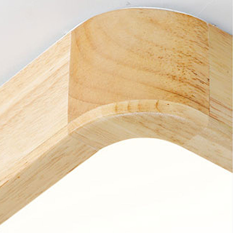 Plafonnier LED encastré en bois, luminaire de plafond simple pour chambre à coucher