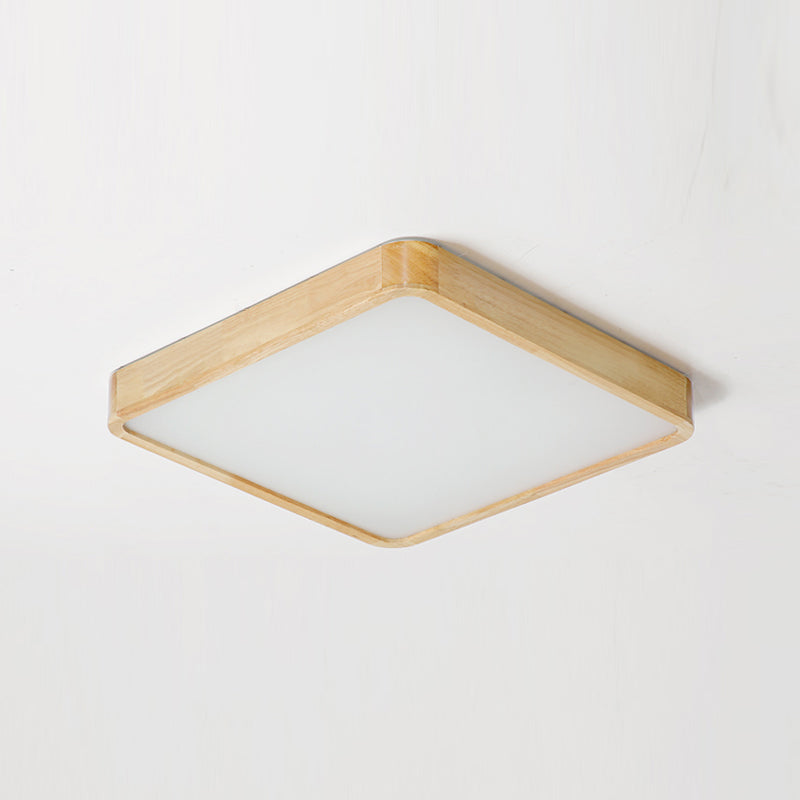 Plafonnier LED encastré en bois, luminaire de plafond simple pour chambre à coucher