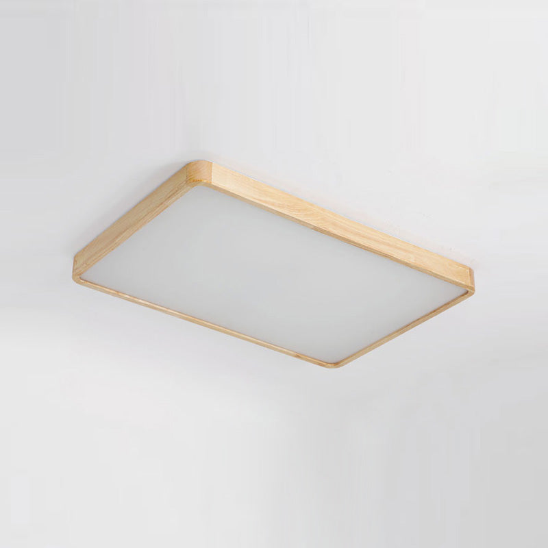 Plafonnier LED encastré en bois, luminaire de plafond simple pour chambre à coucher