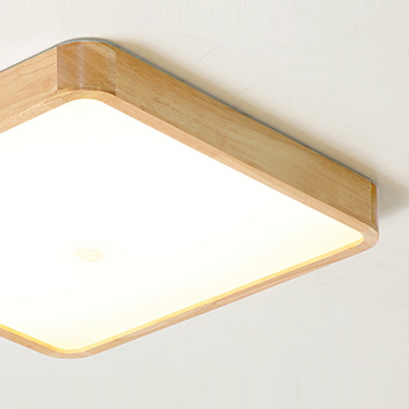 Plafonnier LED encastré en bois, luminaire de plafond simple pour chambre à coucher