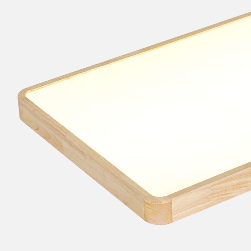 Plafonnier LED encastré en bois, luminaire de plafond simple pour chambre à coucher