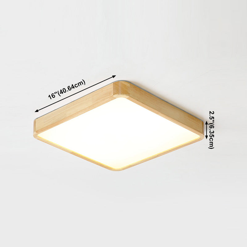Plafonnier LED encastré en bois, luminaire de plafond simple pour chambre à coucher