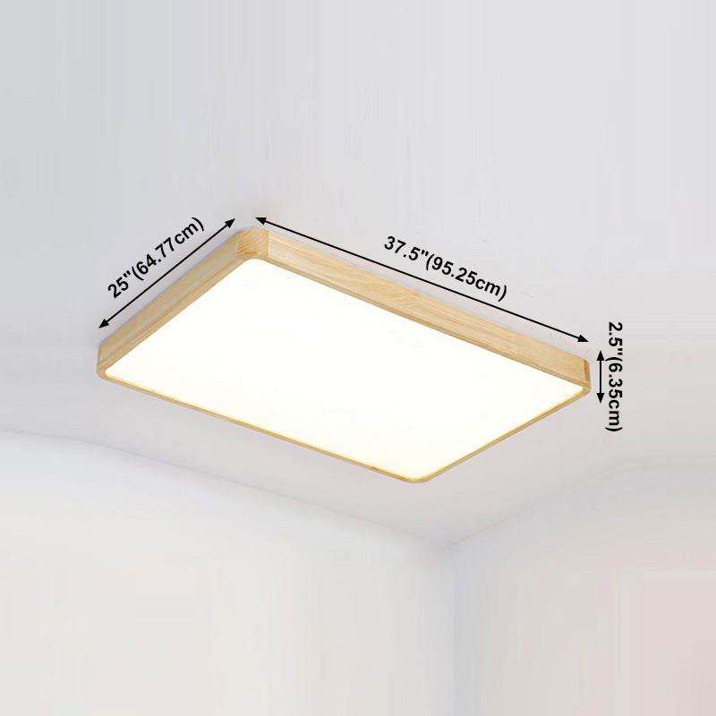 Plafonnier LED encastré en bois, luminaire de plafond simple pour chambre à coucher