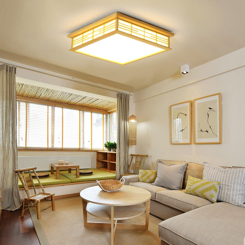 Wooden LED Flush Ceiling Light Fixtures Modern Flush Mount Ceiling Fixture