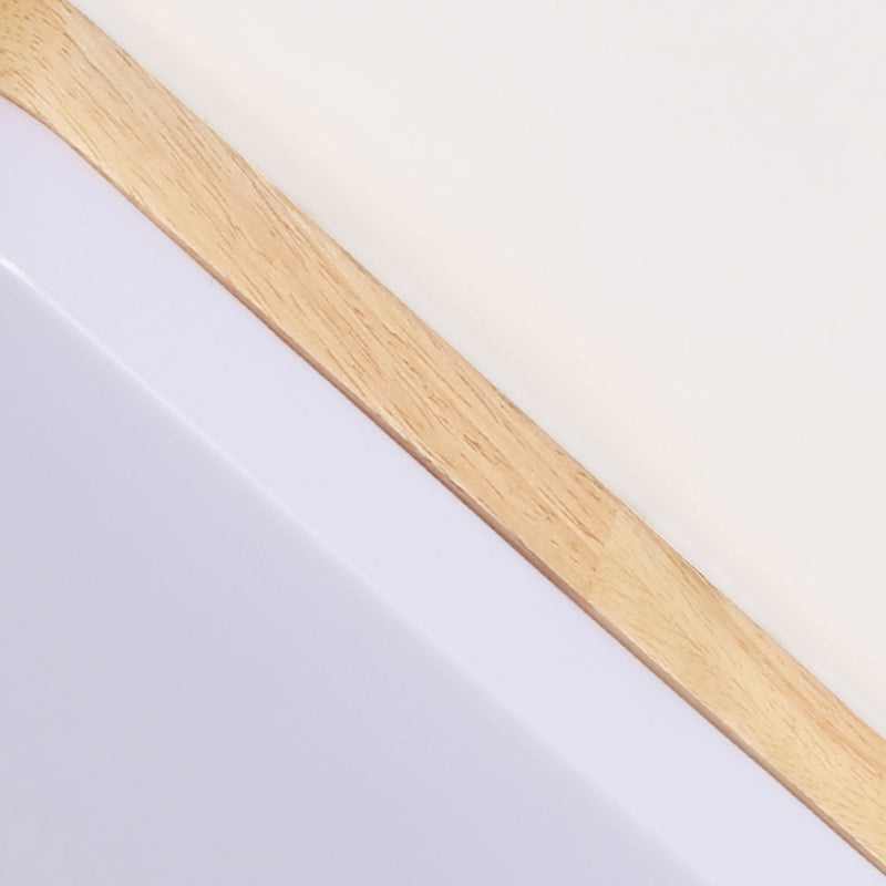 Square LED Flush Ceiling Light Fixtures Wooden Flush Mount Ceiling Fixture
