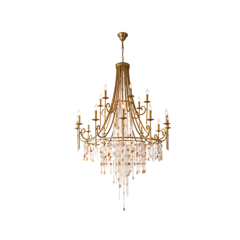 American Candle Shape Chandelier Metal Multi Light Hanging Light for Bedroom