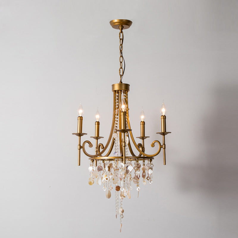 American Candle Shape Chandelier Metal Multi Light Hanging Light for Bedroom