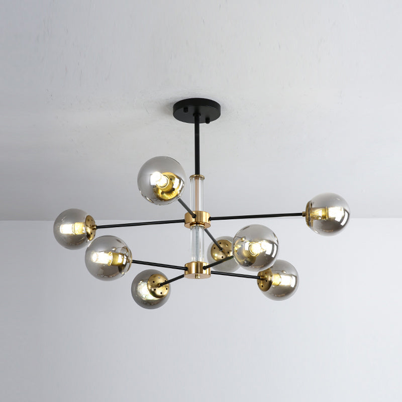 Nordic Globe Chandelier Clear Glass Multi Light Hanging Light for Bedroom