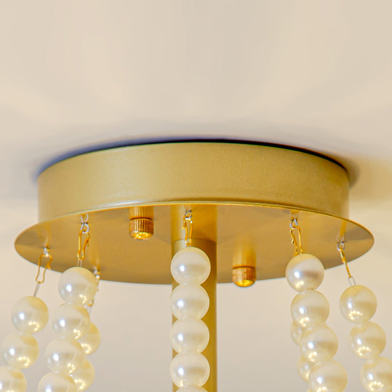 Nordic Shell Shape Chandelier Glass Multi Light Hanging Light in White for Bedroom