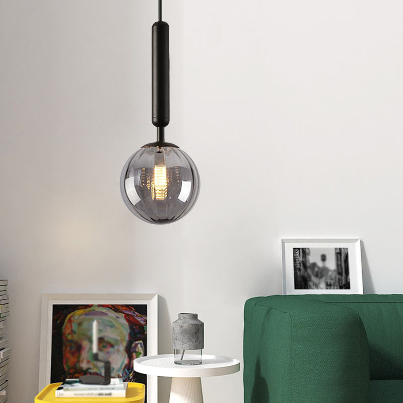 Modern Style Globe Glass Pendant Light Fixtures Living Room Hanging Light