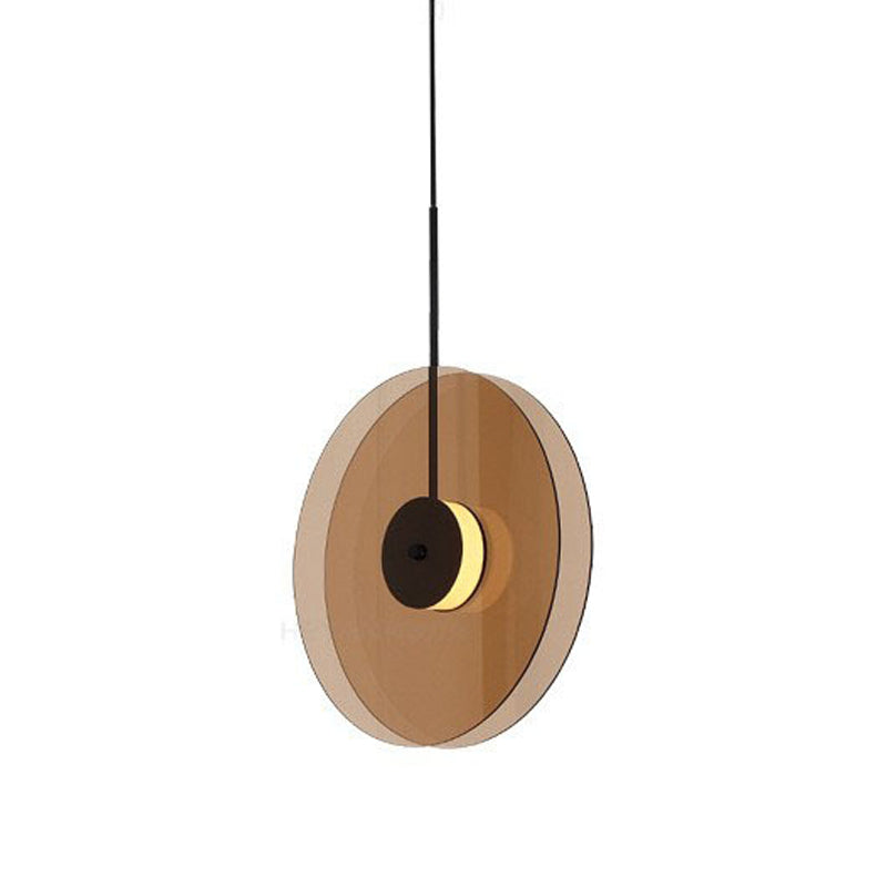 Modern Style LED Pendant Light 1 Light Round Glass Hanging Light for Dinning Room