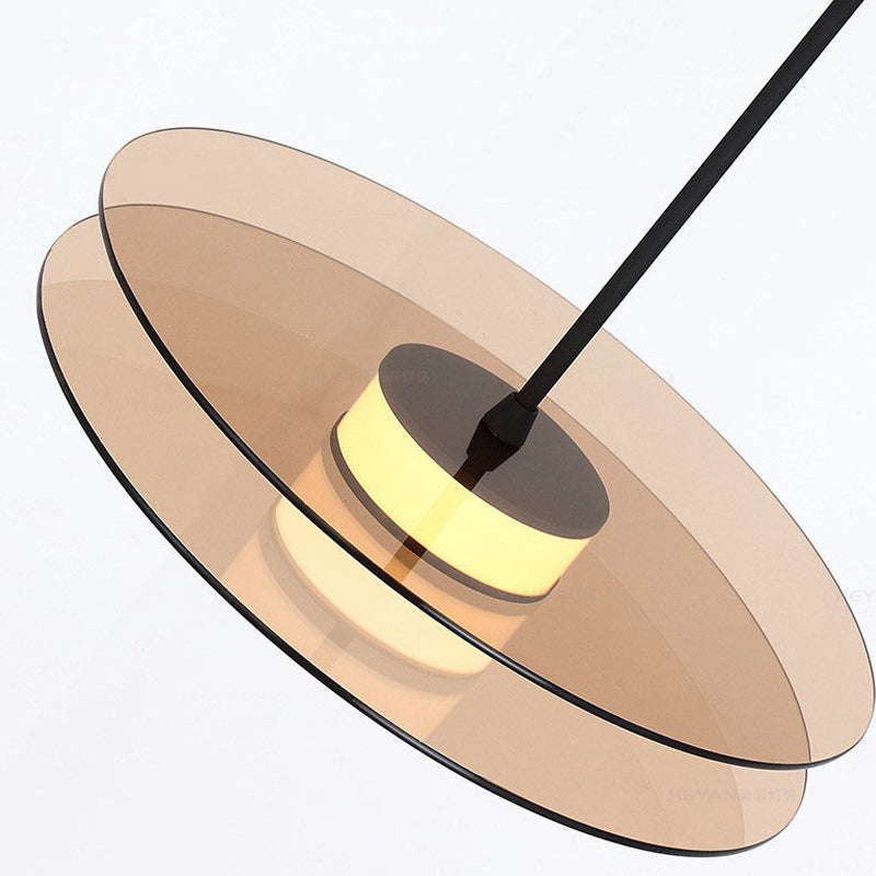 Modern Style LED Pendant Light 1 Light Round Glass Hanging Light for Dinning Room