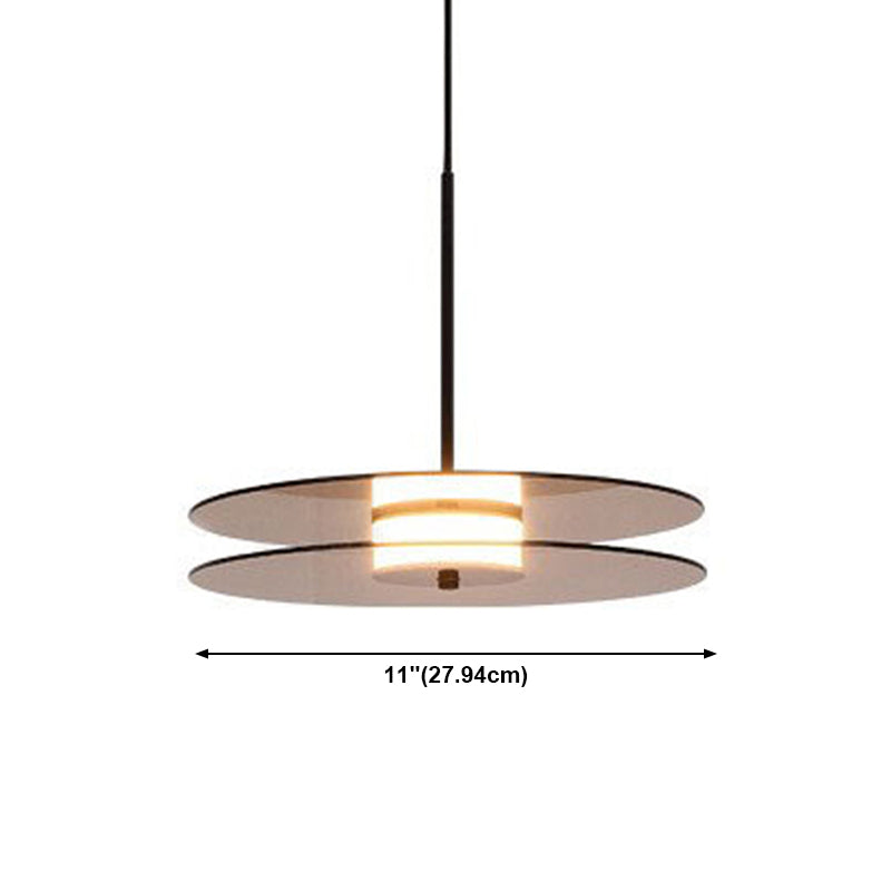 Modern Style LED Pendant Light 1 Light Round Glass Hanging Light for Dinning Room
