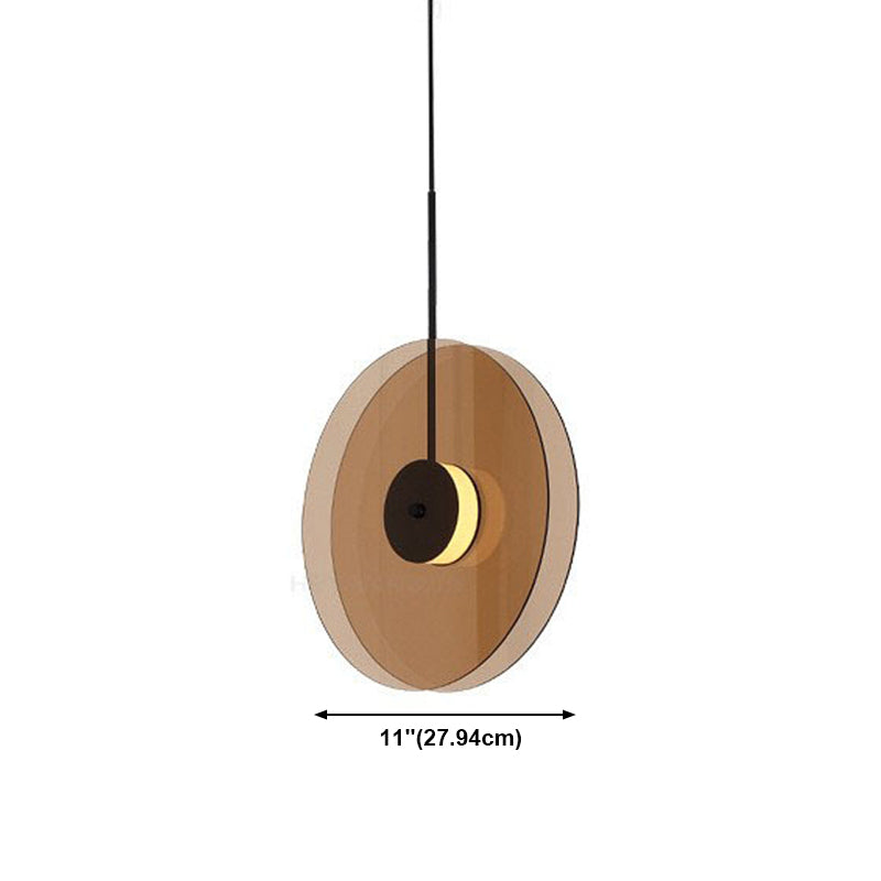 Modern Style LED Pendant Light 1 Light Round Glass Hanging Light for Dinning Room