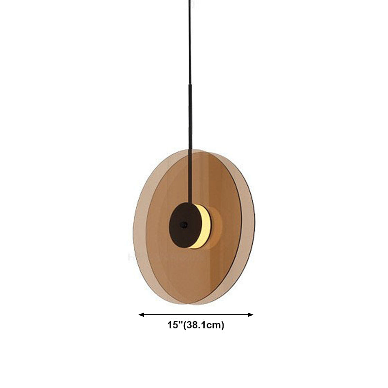 Modern Style LED Pendant Light 1 Light Round Glass Hanging Light for Dinning Room
