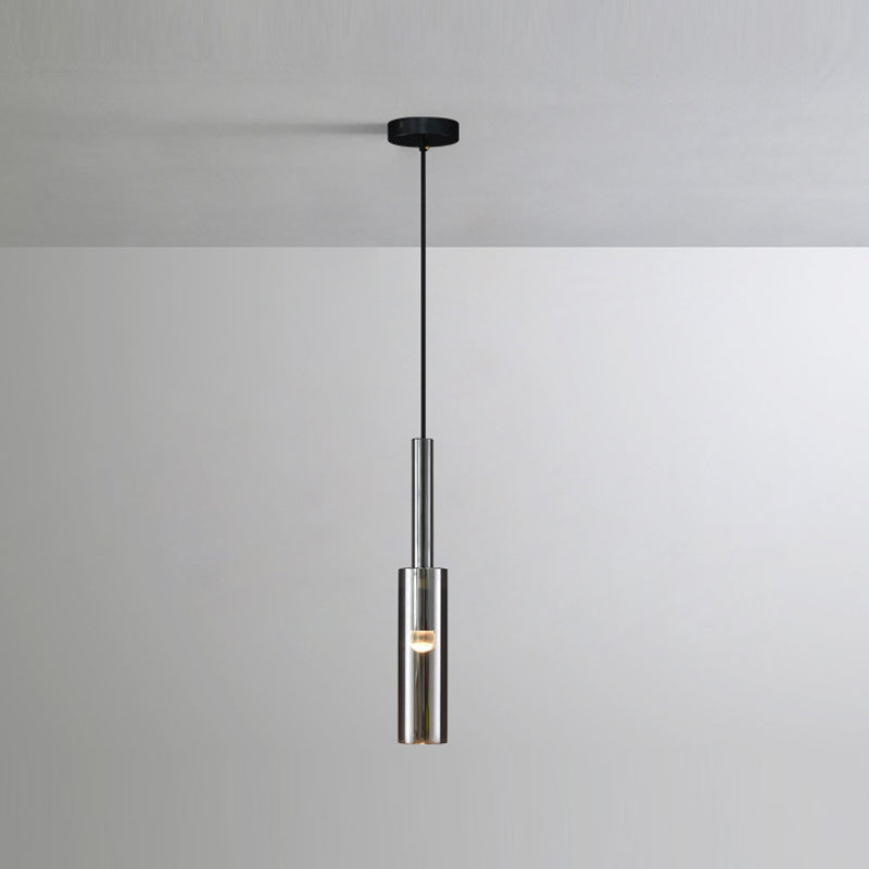 Cylinder Shade Hanging Light Modern Style Crystal Pendant Lights for Living Room