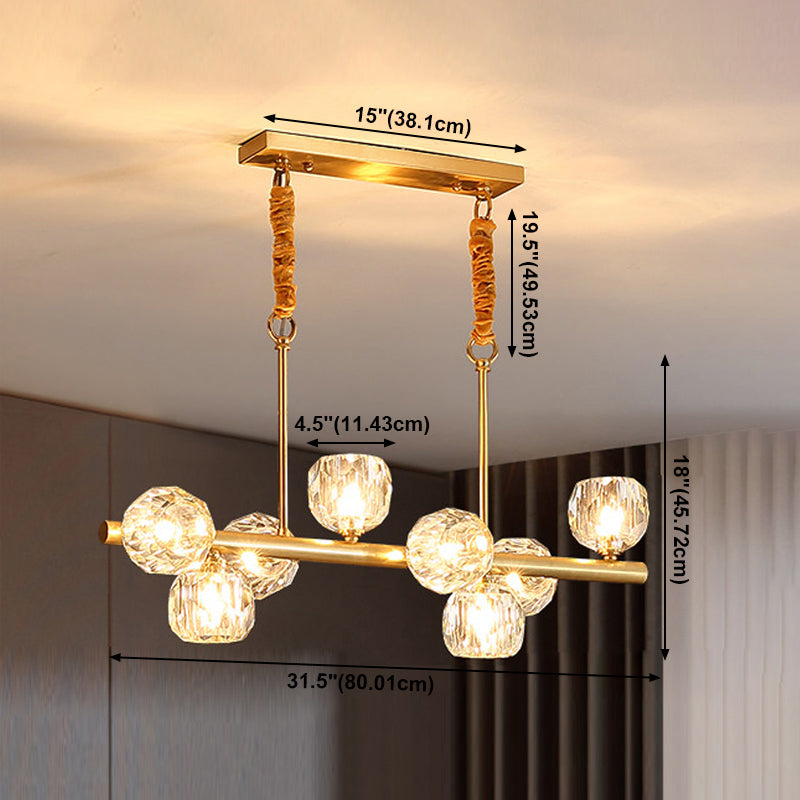 Modern Style Dining Pendant Light Crystal Shade Chandelier Lamp Fixture for Kitchen