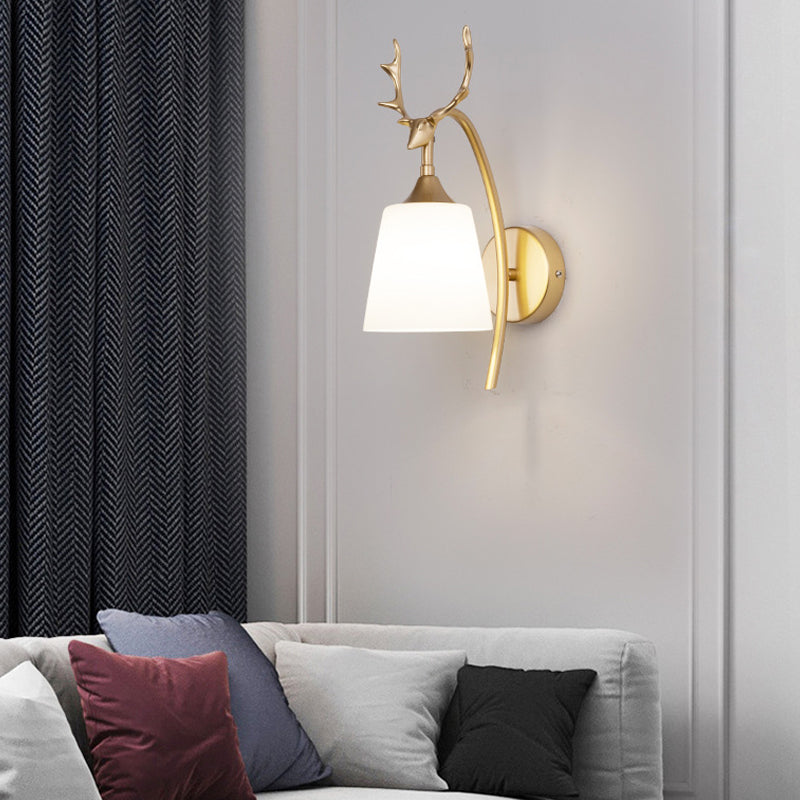 Contemporary Simple Wall Sconce Antler Wall Mounted Light Fixture for Bedroom