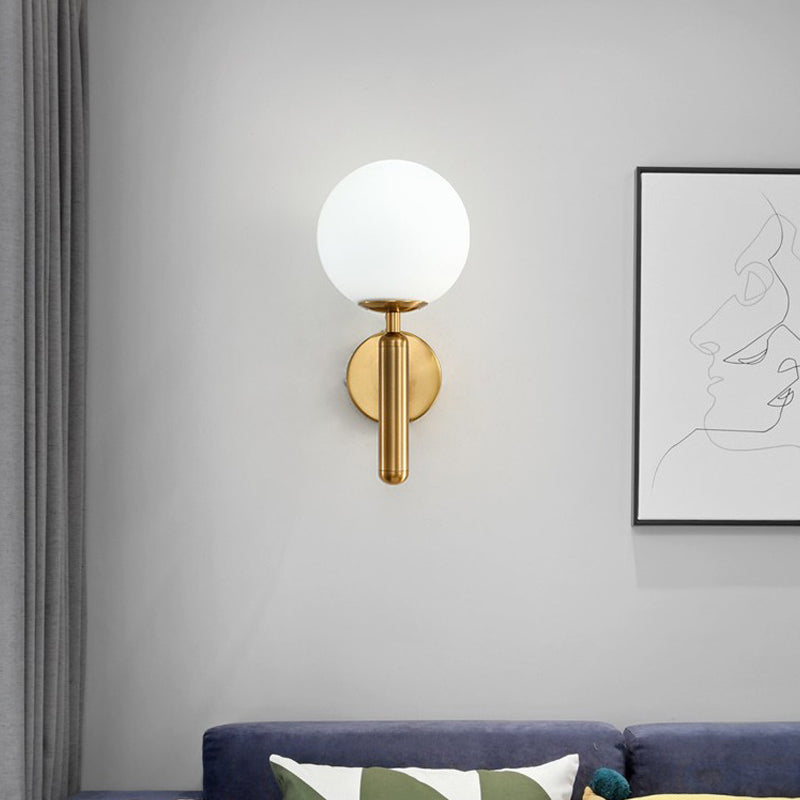 Contemporary 1 Head Wall Light Glass Shade Wall Sconce for Living Room