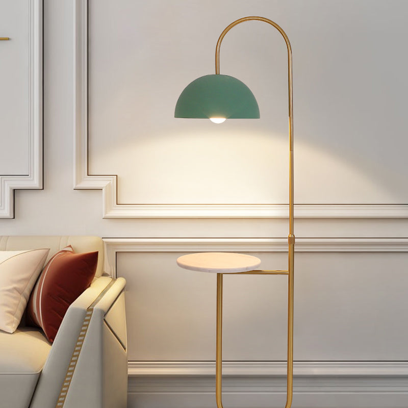 Modern Metal Floor Reading Lamp Dome 1-Light Floor Light for Bedroom