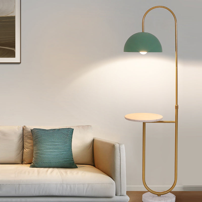 Modern Metal Floor Reading Lamp Dome 1-Light Floor Light for Bedroom