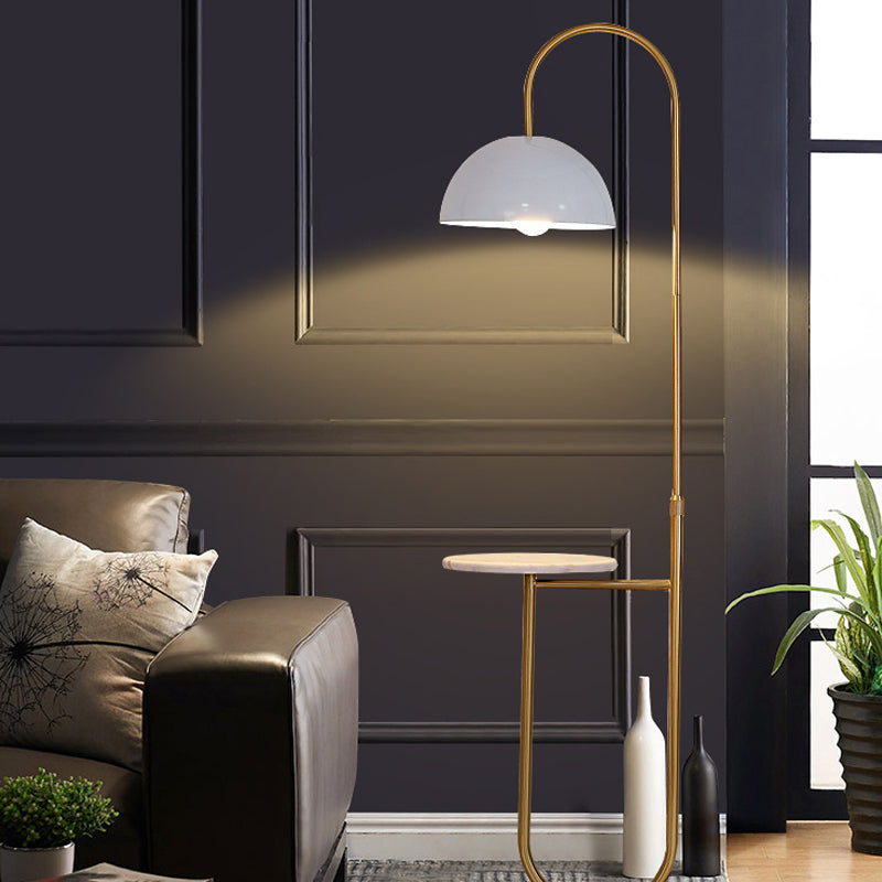 Modern Metal Floor Reading Lamp Dome 1-Light Floor Light for Bedroom