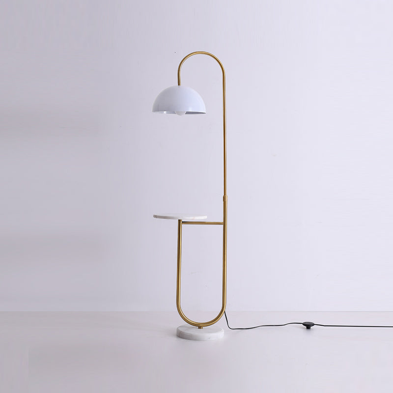 Modern Metal Floor Reading Lamp Dome 1-Light Floor Light for Bedroom