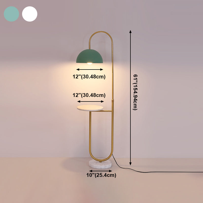 Modern Metal Floor Reading Lamp Dome 1-Light Floor Light for Bedroom