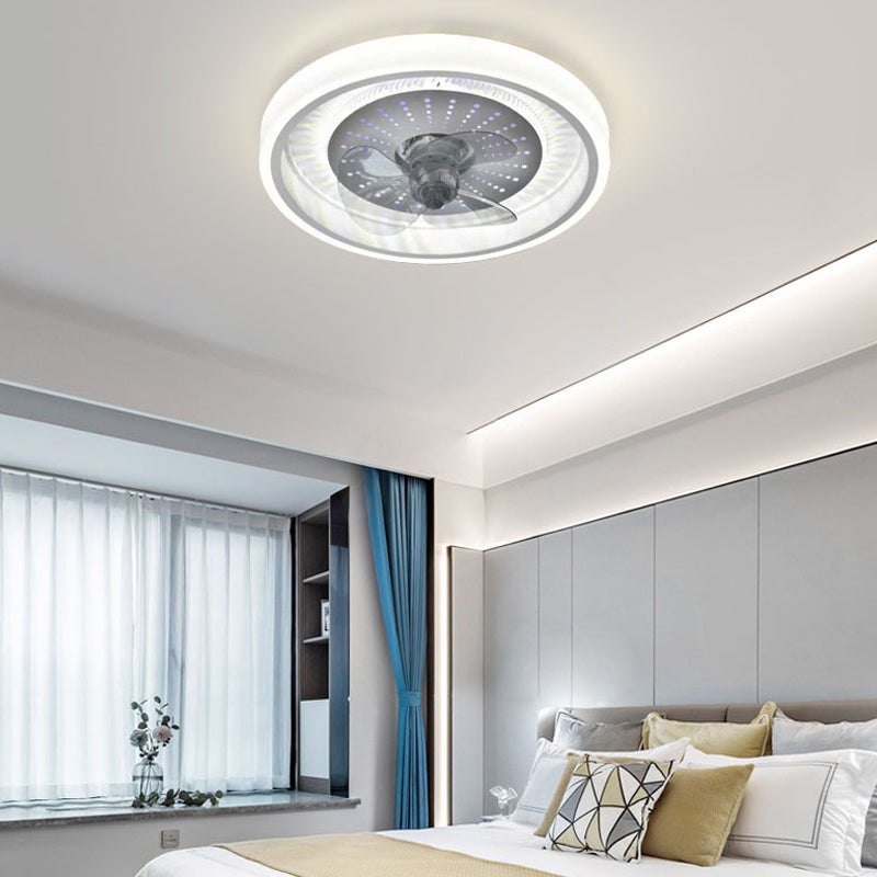 Kreisförmige Flush -Mount -Lüfterlampe Minimalist LED Semi Flush Mount Leuchte für Schlafzimmer