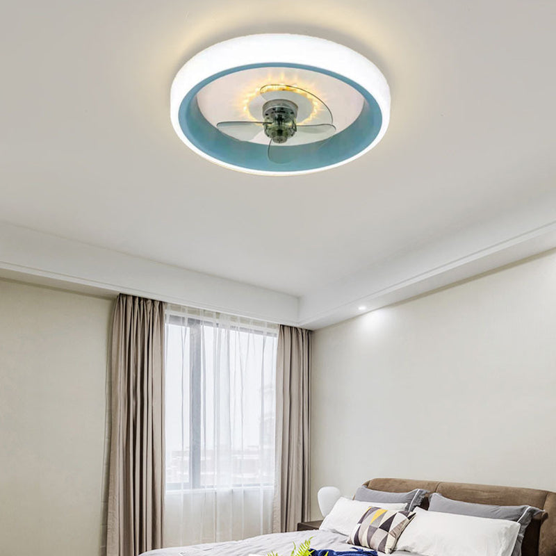 Kreisförmige Flush -Mount -Lüfterlampe Minimalist LED Semi Flush Mount Leuchte für Schlafzimmer