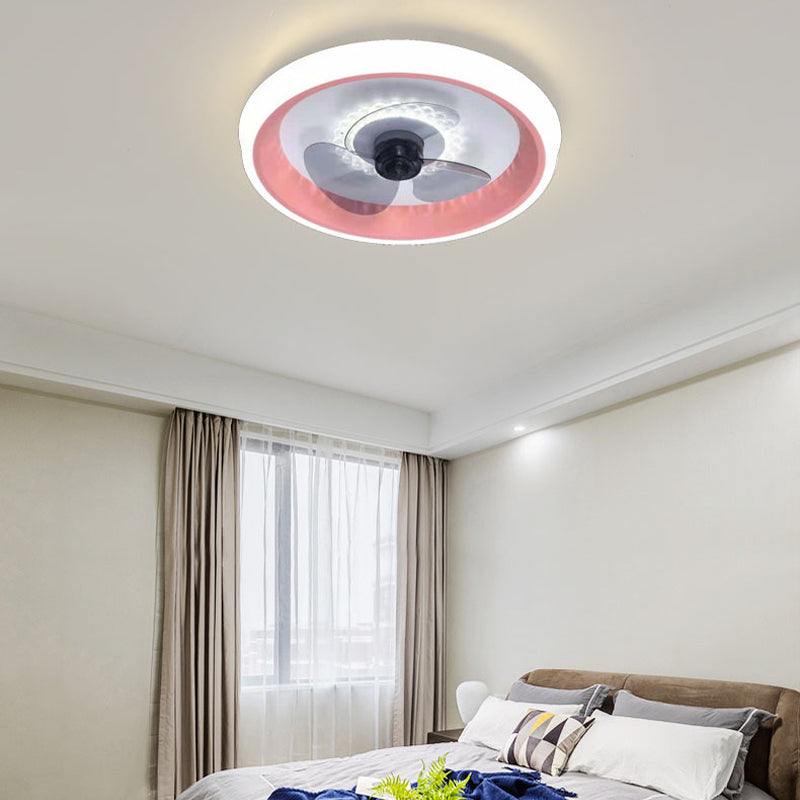 Kreisförmige Flush -Mount -Lüfterlampe Minimalist LED Semi Flush Mount Leuchte für Schlafzimmer