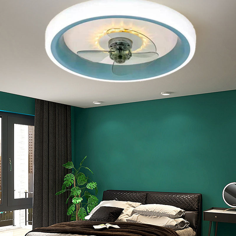 Kreisförmige Flush -Mount -Lüfterlampe Minimalist LED Semi Flush Mount Leuchte für Schlafzimmer